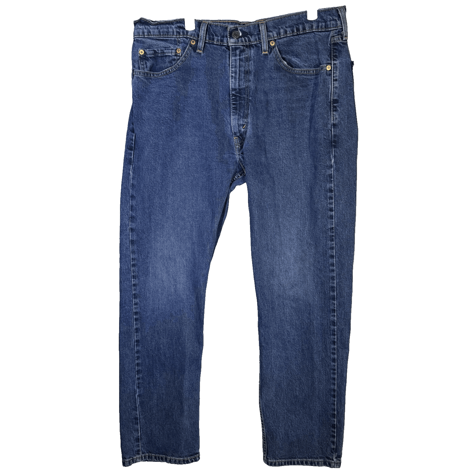 Levis 505 Jeans Mens 38x29 (38x30) Blue Medium Wash Straight Leg Regular Fit - Image 1