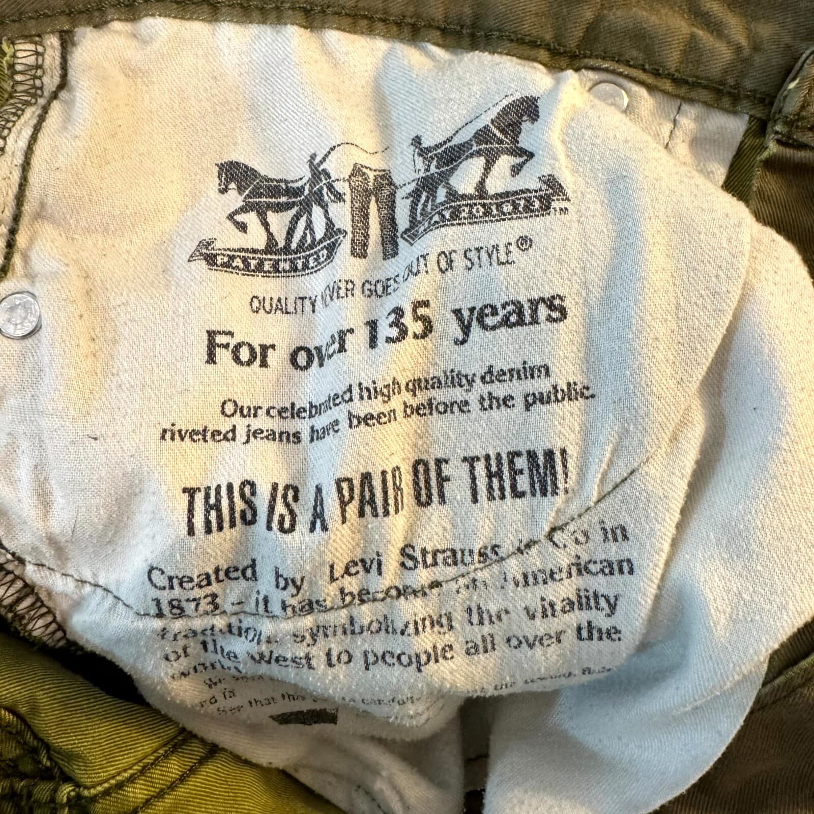 Levis Jeans Mens 32x34 Green Denim Straight Leg 100 Percent Cotton Mid Rise - Thumbnail 10