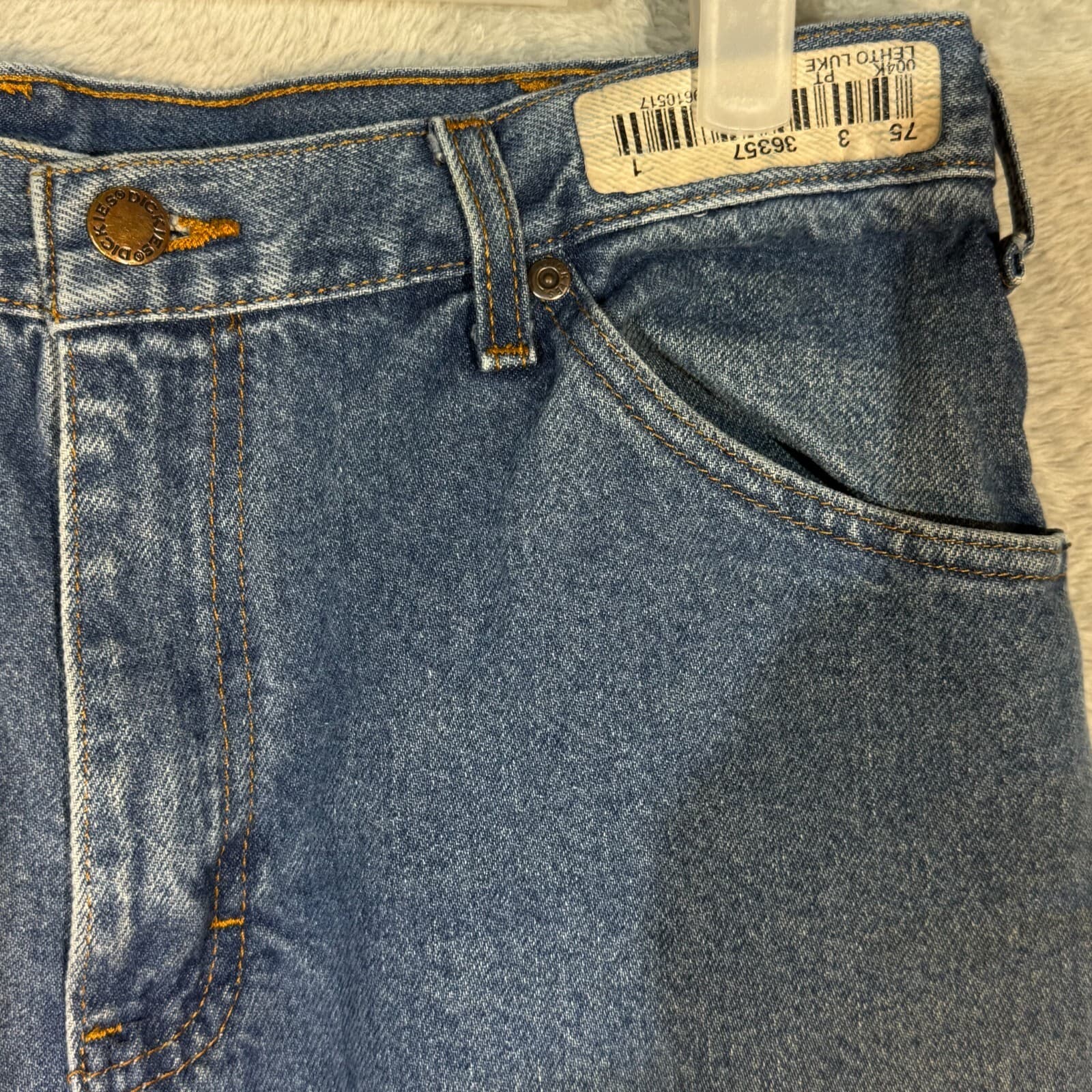 Dickies Carpenter Jeans Mens 34x34 Blue Denim Regular Fit Workwear - Thumbnail 4