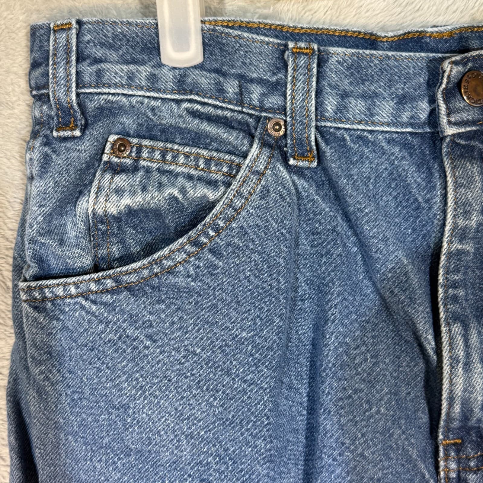 Dickies Jeans Mens 33x34 Blue Denim Straight 100% Cotton Workwear - Thumbnail 3