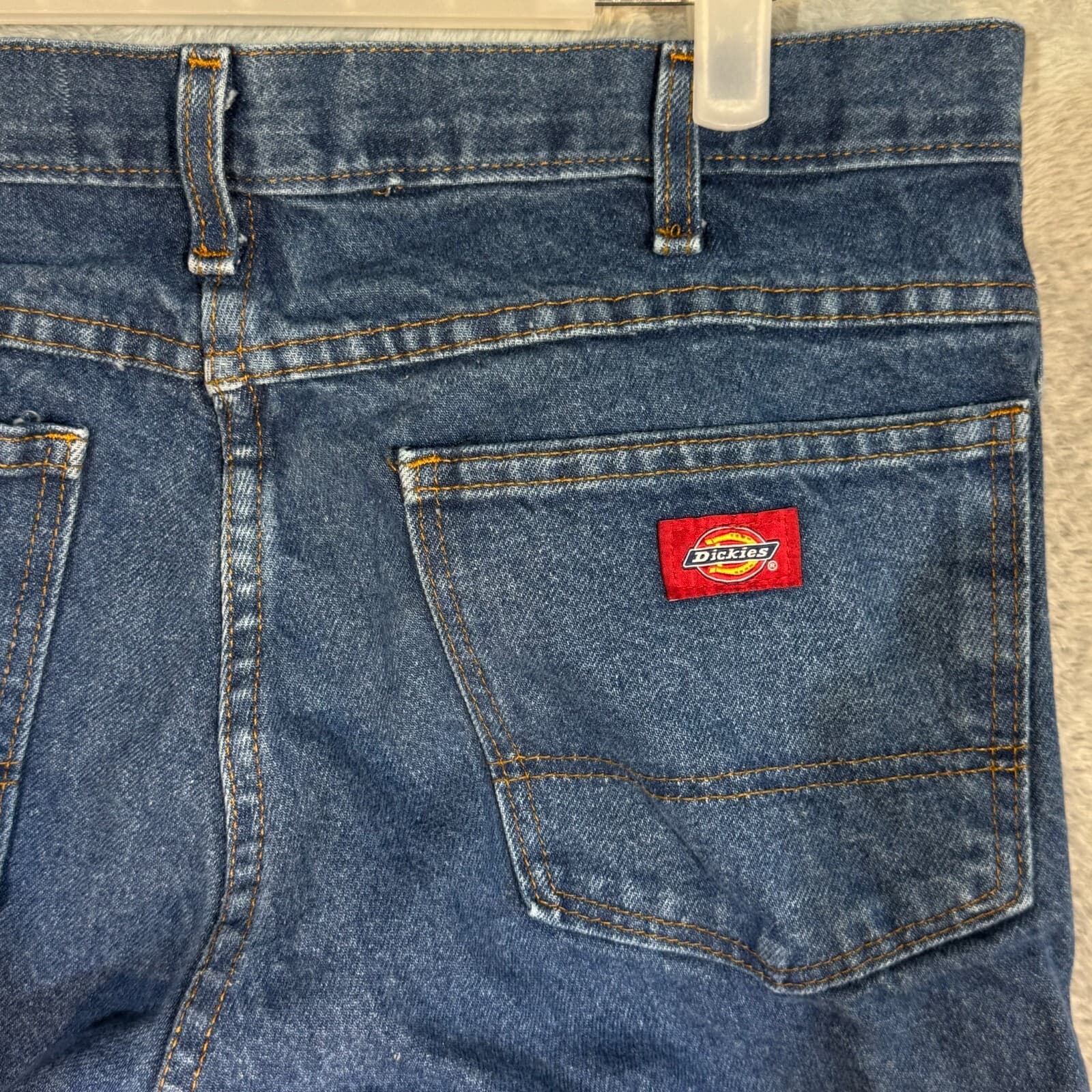 Dickies Jeans Men's 34x32 Blue Denim Regular Fit Straight Leg Work - Thumbnail 7