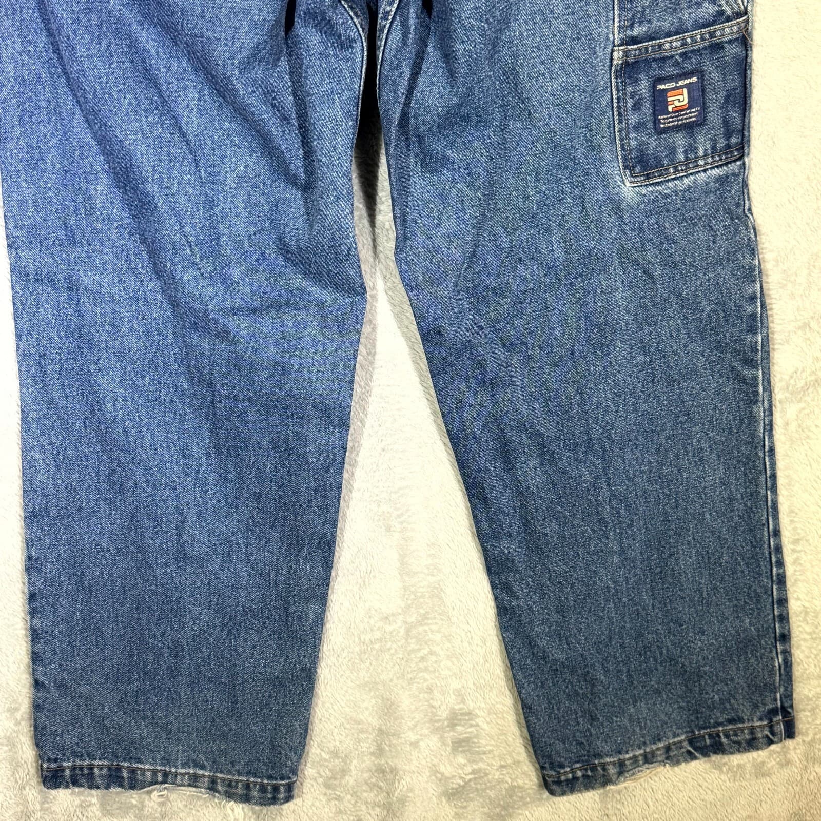 Paco Jeans Carpenter Pants Mens 34x32 Blue Denim Workwear Utility High Rise - Thumbnail 9