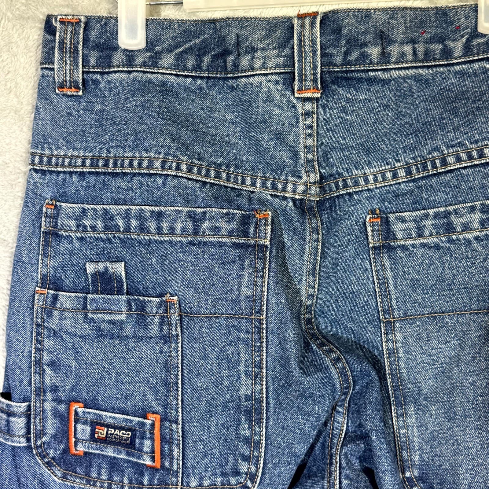 Paco Jeans Carpenter Pants Mens 34x32 Blue Denim Workwear Utility High Rise - Thumbnail 7