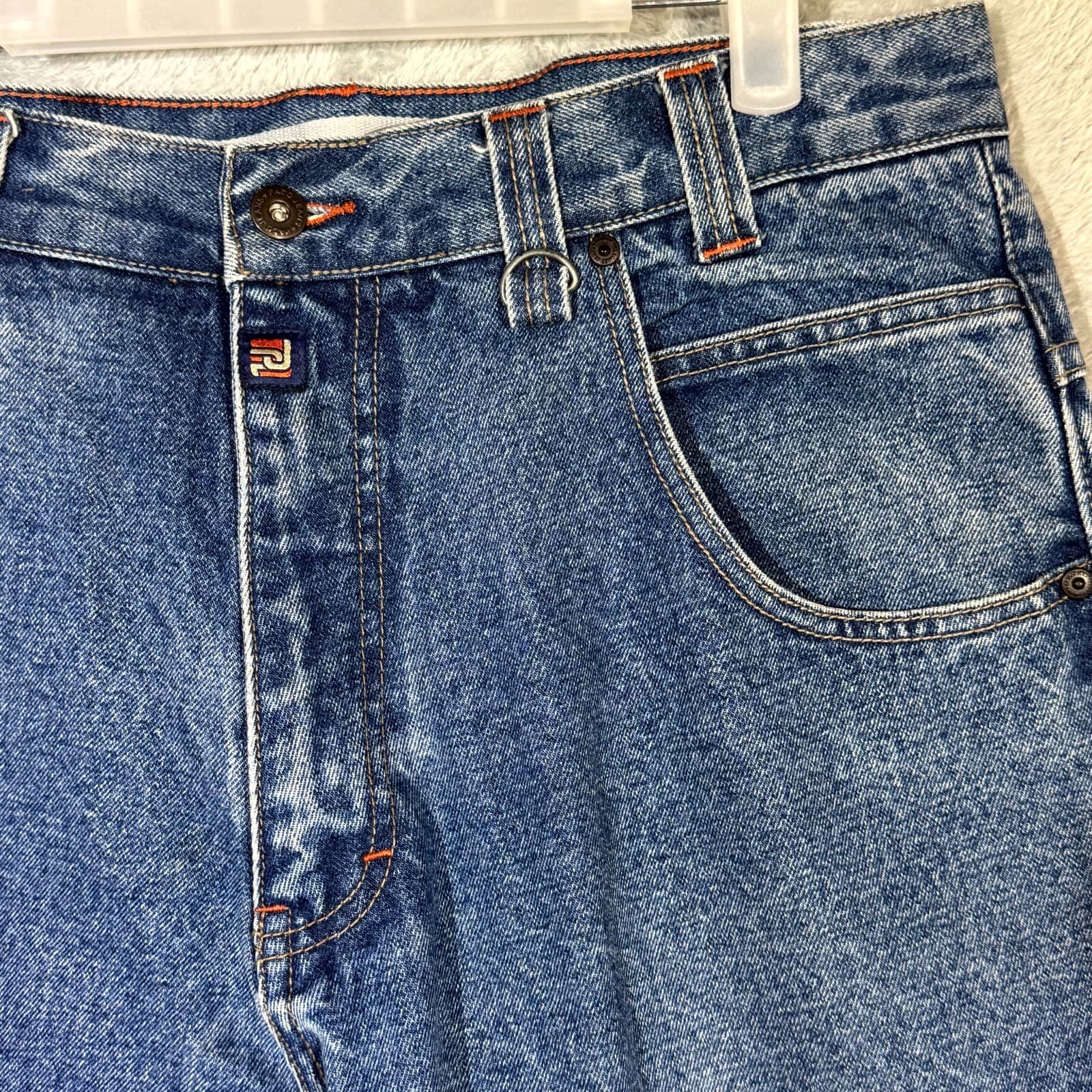 Paco Jeans Carpenter Pants Mens 34x32 Blue Denim Workwear Utility High Rise - Thumbnail 4