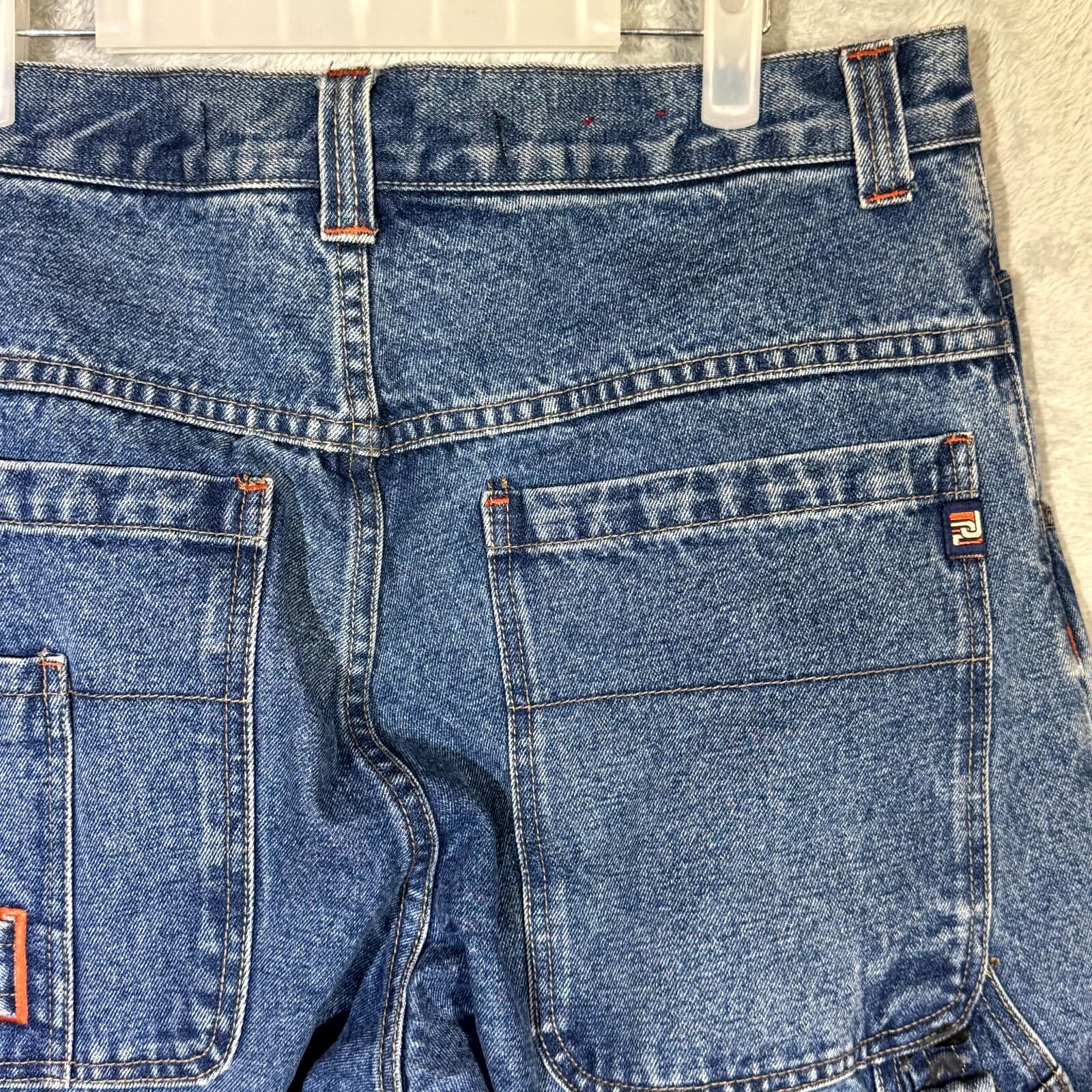 Paco Jeans Carpenter Pants Mens 34x32 Blue Denim Workwear Utility High Rise - Thumbnail 8