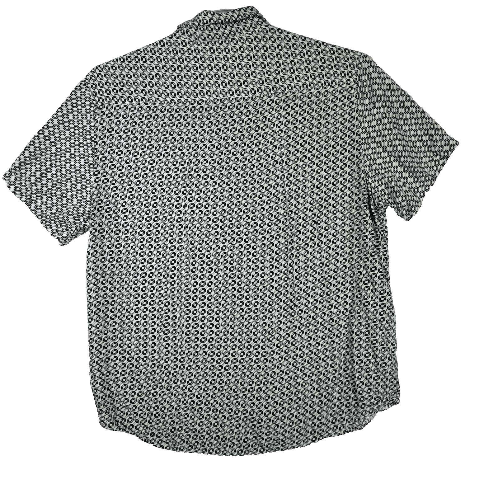 Cactus Man Men’s XL Cream Geometric Print Short-Sleeve Viscose Shirt M505 - Thumbnail 2