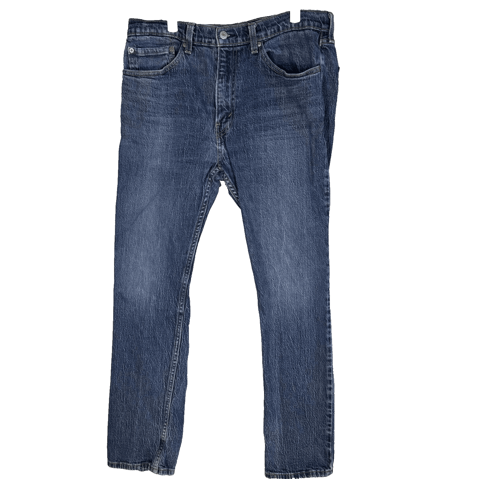 Levis 505 Jeans Mens 34x31 (34x32) Blue Medium Wash Straight Leg Stretch Denim - Image 1