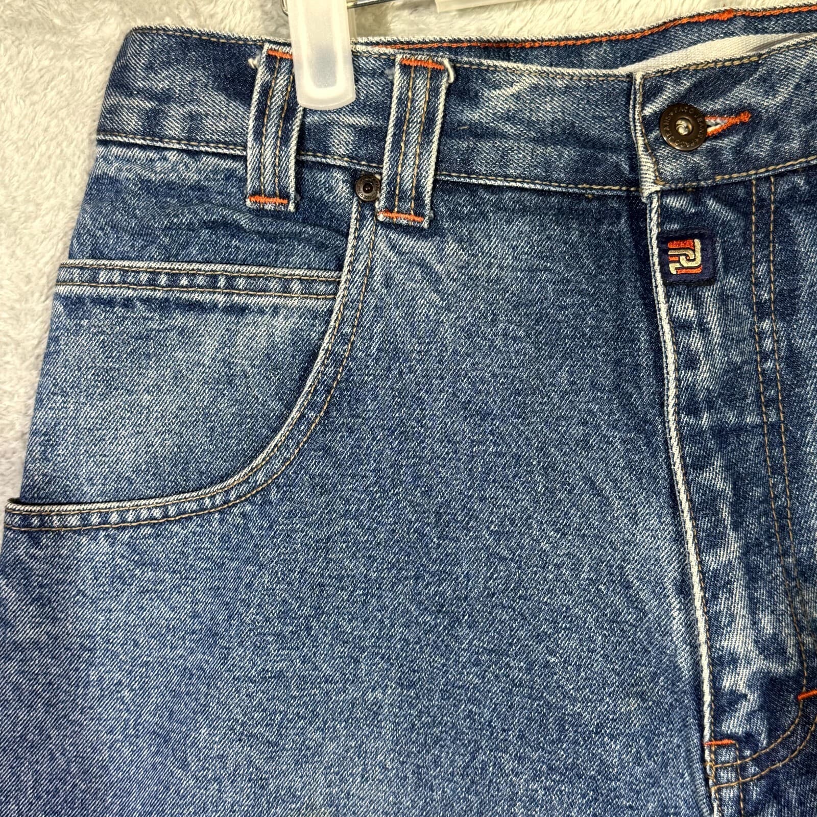 Paco Jeans Carpenter Pants Mens 34x32 Blue Denim Workwear Utility High Rise - Thumbnail 3