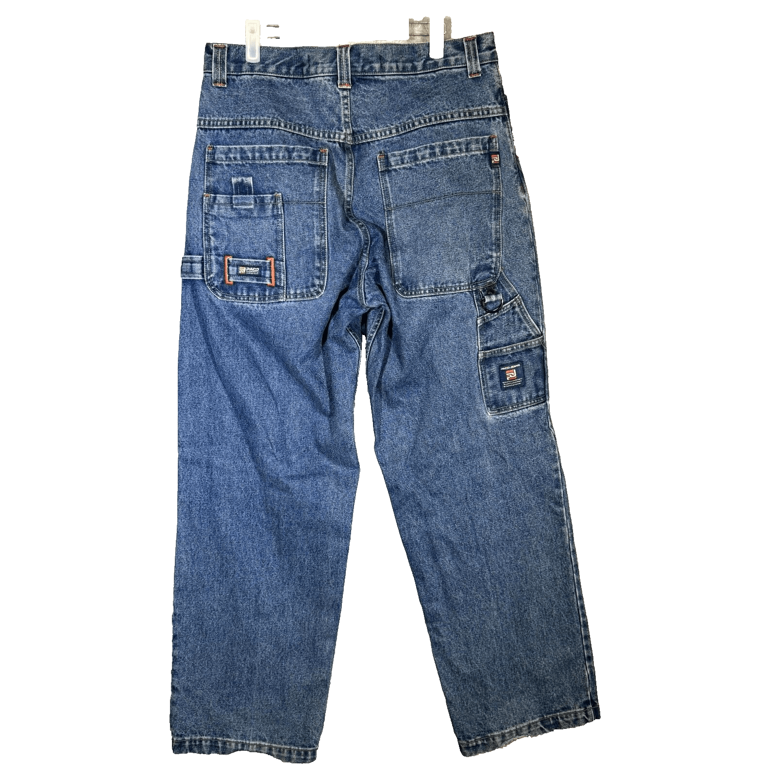 Paco Jeans Carpenter Pants Mens 34x32 Blue Denim Workwear Utility High Rise - Thumbnail 2