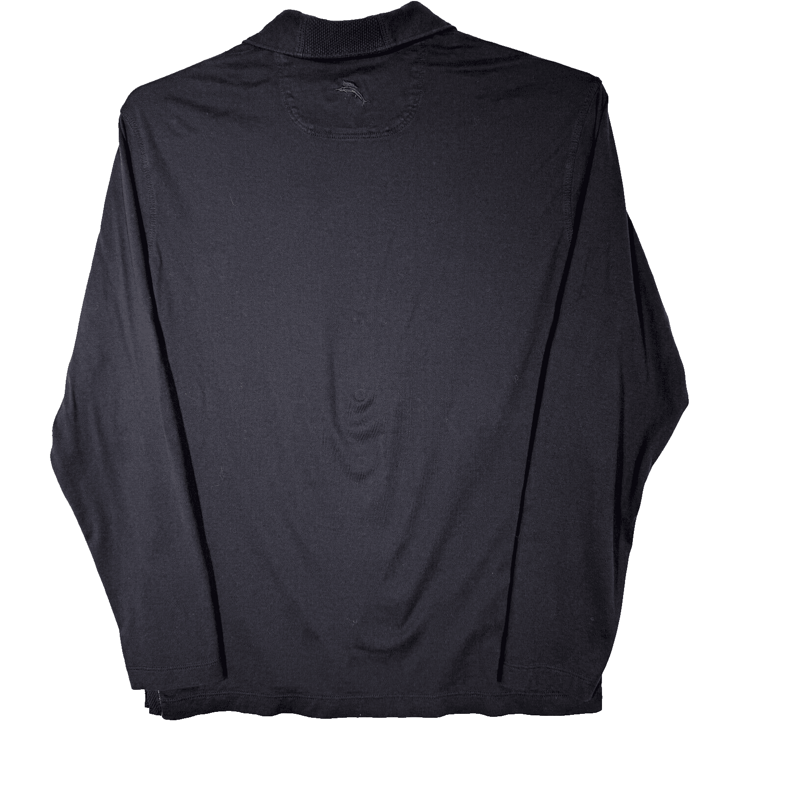 Tommy Bahama Mens Polo Shirt Medium Black Long Sleeve Pima Modal Blend - Thumbnail 2