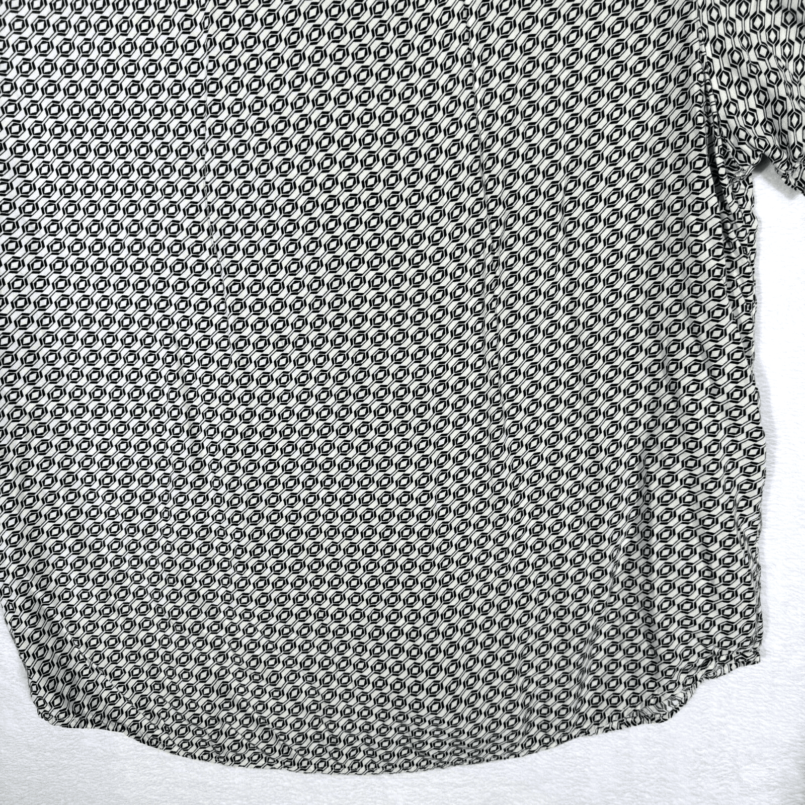 Cactus Man Men’s XL Cream Geometric Print Short-Sleeve Viscose Shirt M505 - Thumbnail 8