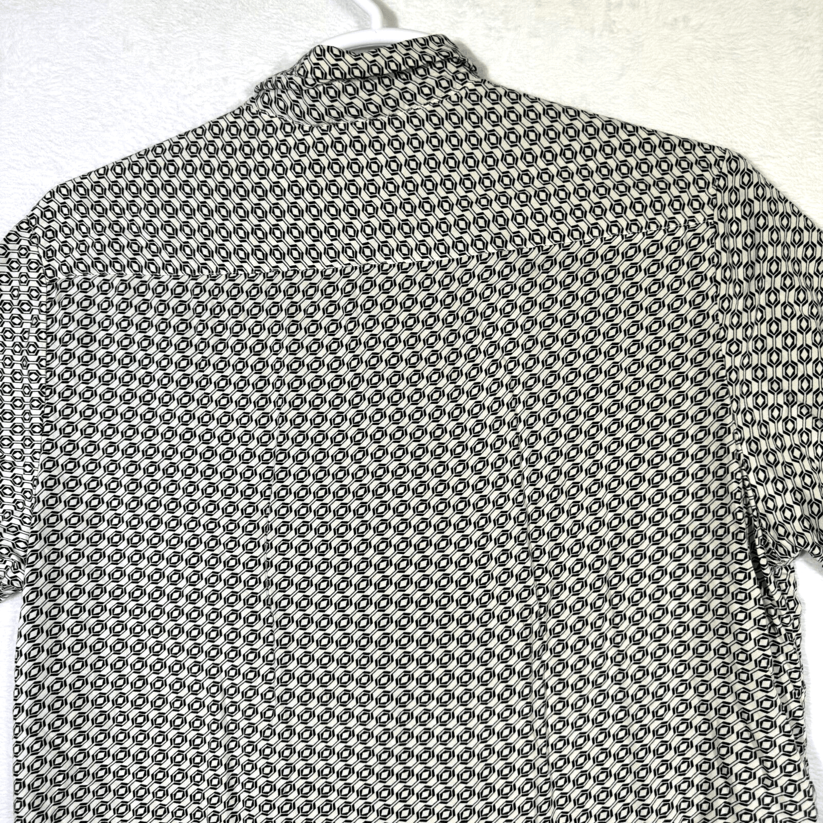 Cactus Man Men’s XL Cream Geometric Print Short-Sleeve Viscose Shirt M505 - Thumbnail 10