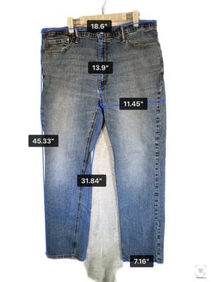 Levis Jeans Mens 39x32 Blue Light Wash Straight Regular Stretch Denim Zip Fly - Thumbnail 12