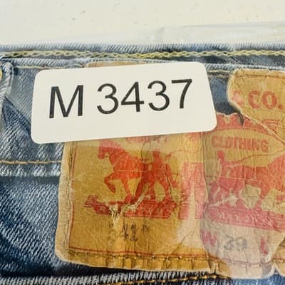 Levis Jeans Mens 39x32 Blue Light Wash Straight Regular Stretch Denim Zip Fly - Thumbnail 15