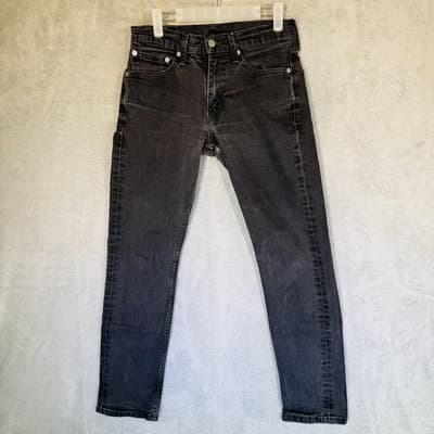 Levis 511 Jeans Mens 29x29 Black Dark Wash Slim Tapered Fit Denim Zip Fly - Thumbnail 5