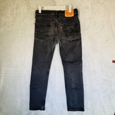 Levis 511 Jeans Mens 29x29 Black Dark Wash Slim Tapered Fit Denim Zip Fly - Thumbnail 6