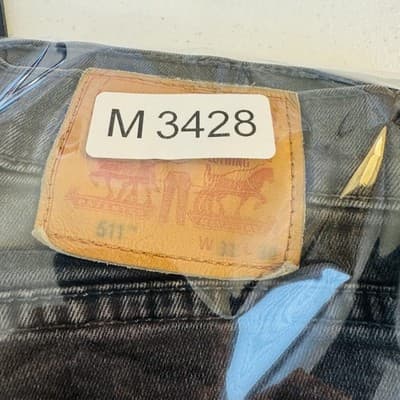 Levis 511 Jeans Mens 29x29 Black Dark Wash Slim Tapered Fit Denim Zip Fly - Thumbnail 11