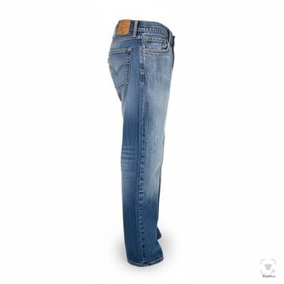 Levis Jeans Mens 33x30 Blue Medium Wash Straight Denim Zip Fly Regular Fit - Thumbnail 3