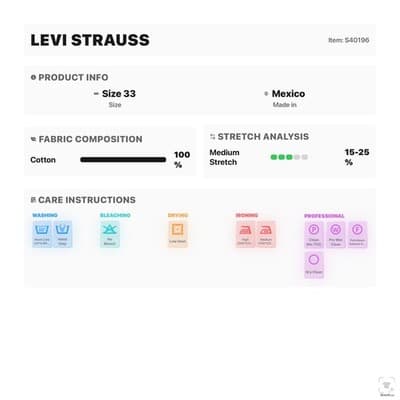 Levis Jeans Mens 33x30 Blue Medium Wash Straight Denim Zip Fly Regular Fit - Thumbnail 14