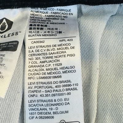 Levis 511 Jeans Mens 32x30 Black Dark Wash Slim Tapered Stretch Denim Zip Fly - Thumbnail 8