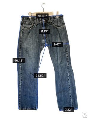 Levis 514 Jeans Mens 32x30 Blue Medium Wash Straight Zip Fly Regular Fit - Thumbnail 12