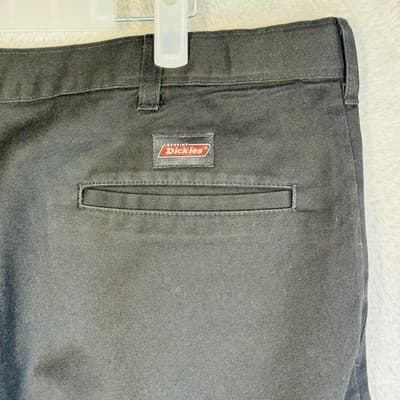 Dickies Pants Mens 36x34 Black Khakis Relaxed Canvas Polyester Blend Zip Fly - Thumbnail 7