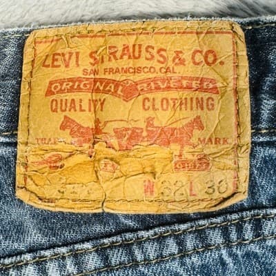 Levis 514 Jeans Mens 32x30 Blue Medium Wash Straight Zip Fly Regular Fit - Thumbnail 7