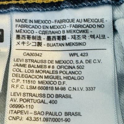 Levis Jeans Mens 33x30 Blue Medium Wash Straight Denim Zip Fly Regular Fit - Thumbnail 8