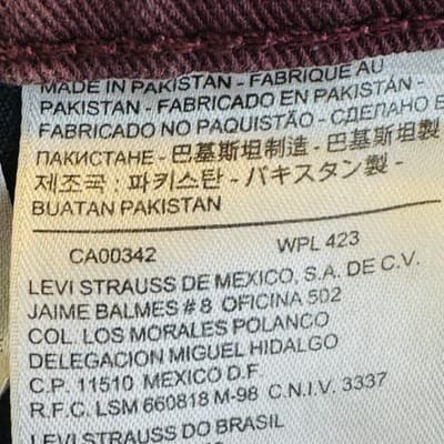 Levis 501 Jeans Mens 36x32 Red Medium Wash Straight Denim Button Fly Classic Fit - Thumbnail 8