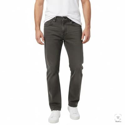 Levis 505 Jeans Mens 33x32 Gray Charcoal Wash Straight Denim Zip Fly Regular Fit - Thumbnail 4