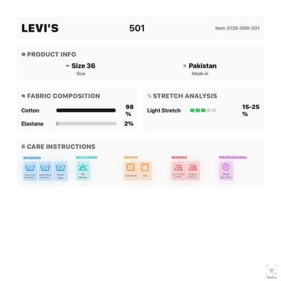 Levis 501 Jeans Mens 36x32 Red Medium Wash Straight Denim Button Fly Classic Fit - Thumbnail 14