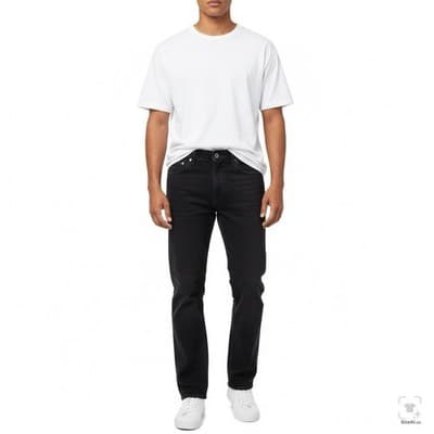 Levis 505 Jeans Mens 42x32 Black Rinse Straight Regular Fit Denim Zip Fly - Thumbnail 4