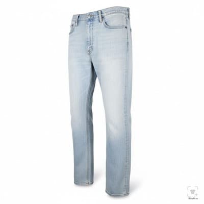 Levis S40154 Jeans Mens 34x34 Blue Light Wash Straight Stretch Denim Zip Fly - Thumbnail 2