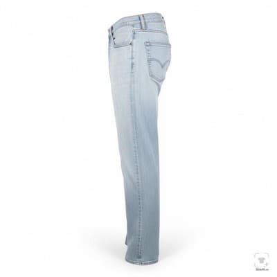 Levis S40154 Jeans Mens 34x34 Blue Light Wash Straight Stretch Denim Zip Fly - Thumbnail 3