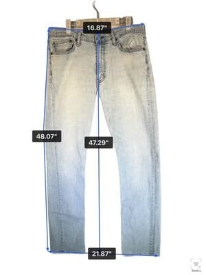 Levis S40154 Jeans Mens 34x34 Blue Light Wash Straight Stretch Denim Zip Fly - Thumbnail 12