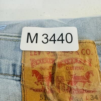 Levis S40154 Jeans Mens 34x34 Blue Light Wash Straight Stretch Denim Zip Fly - Thumbnail 15