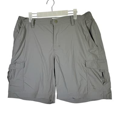 LL Bean Cargo Shorts Mens Large Gray Elastic Sides Lightweight Outdoor Hiking - Image 1
