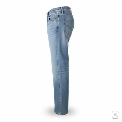 Levis 513 Jeans Mens 32x32 Blue Light Wash Slim Straight Stretch Denim Zip Fly - Thumbnail 3