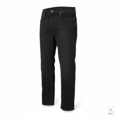 Levis 514 Jeans Mens 36x34 Black Dark Wash Straight Denim Stretch Zip Fly - Thumbnail 2