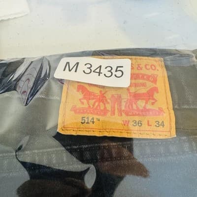 Levis 514 Jeans Mens 36x34 Black Dark Wash Straight Denim Stretch Zip Fly - Thumbnail 15