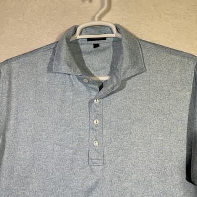 Peter Millar Polo Shirt Mens Large Blue Crown Crafted Golf Performance Stretch - Thumbnail 5