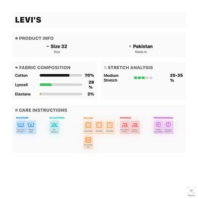 Levis 513 Jeans Mens 32x32 Blue Light Wash Slim Straight Stretch Denim Zip Fly - Thumbnail 14