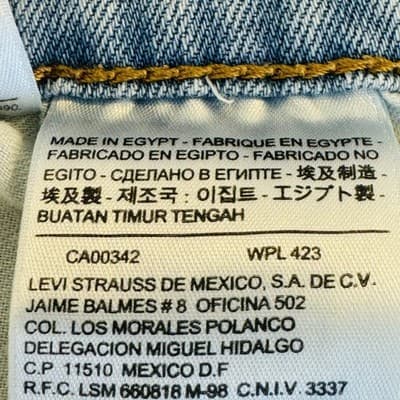 Levis S40154 Jeans Mens 34x34 Blue Light Wash Straight Stretch Denim Zip Fly - Thumbnail 8