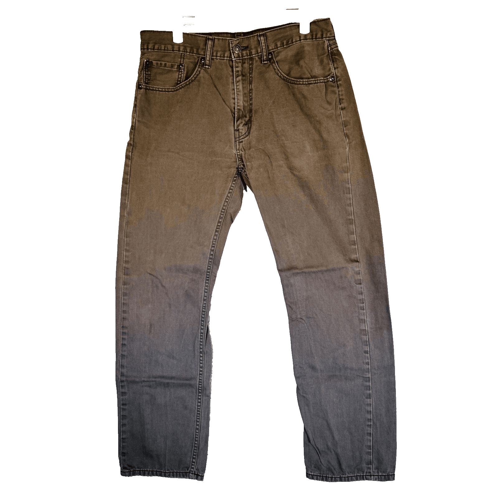 Levis 505 Jeans Mens 33x32 Gray Charcoal Wash Straight Denim Zip Fly Regular Fit - Thumbnail 5