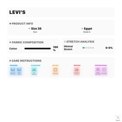 Levis 501 Jeans Mens 38x32 Blue Light Wash Straight Denim Button Fly Regular Fit - Thumbnail 15