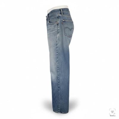 Levis 501 Jeans Mens 38x32 Blue Light Wash Straight Denim Button Fly Regular Fit - Thumbnail 3