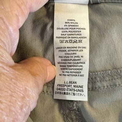 LL Bean Cargo Shorts Mens Large Gray Elastic Sides Lightweight Outdoor Hiking - Thumbnail 11