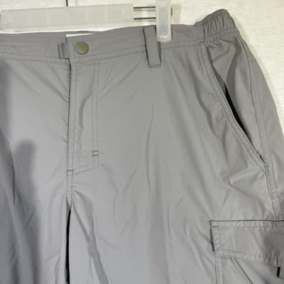 LL Bean Cargo Shorts Mens Large Gray Elastic Sides Lightweight Outdoor Hiking - Thumbnail 4