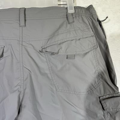LL Bean Cargo Shorts Mens Large Gray Elastic Sides Lightweight Outdoor Hiking - Thumbnail 7