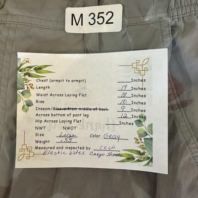 LL Bean Cargo Shorts Mens Large Gray Elastic Sides Lightweight Outdoor Hiking - Thumbnail 12